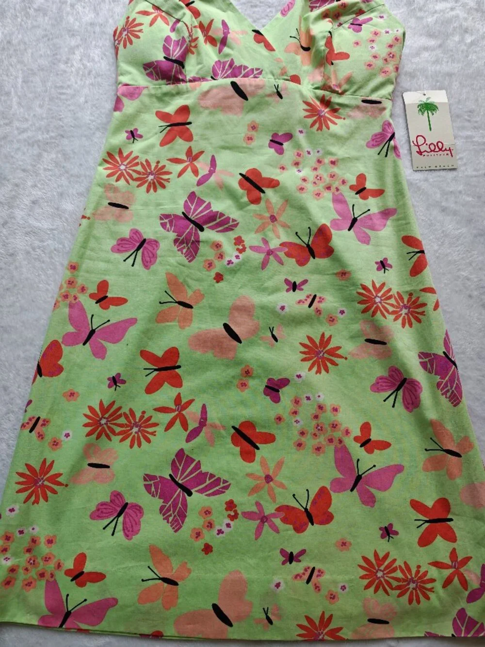 Lilly Pulitzer Candy Strapless Butterfly Floral Dress Size 6 NWT Green Pink Summ - Picture 3 of 10